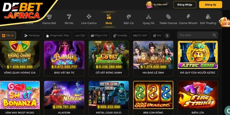 Giới thiệu sảnh game slot Debet